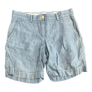 Aspesi Women's Light Blue Linen Preppy Chino Shorts S